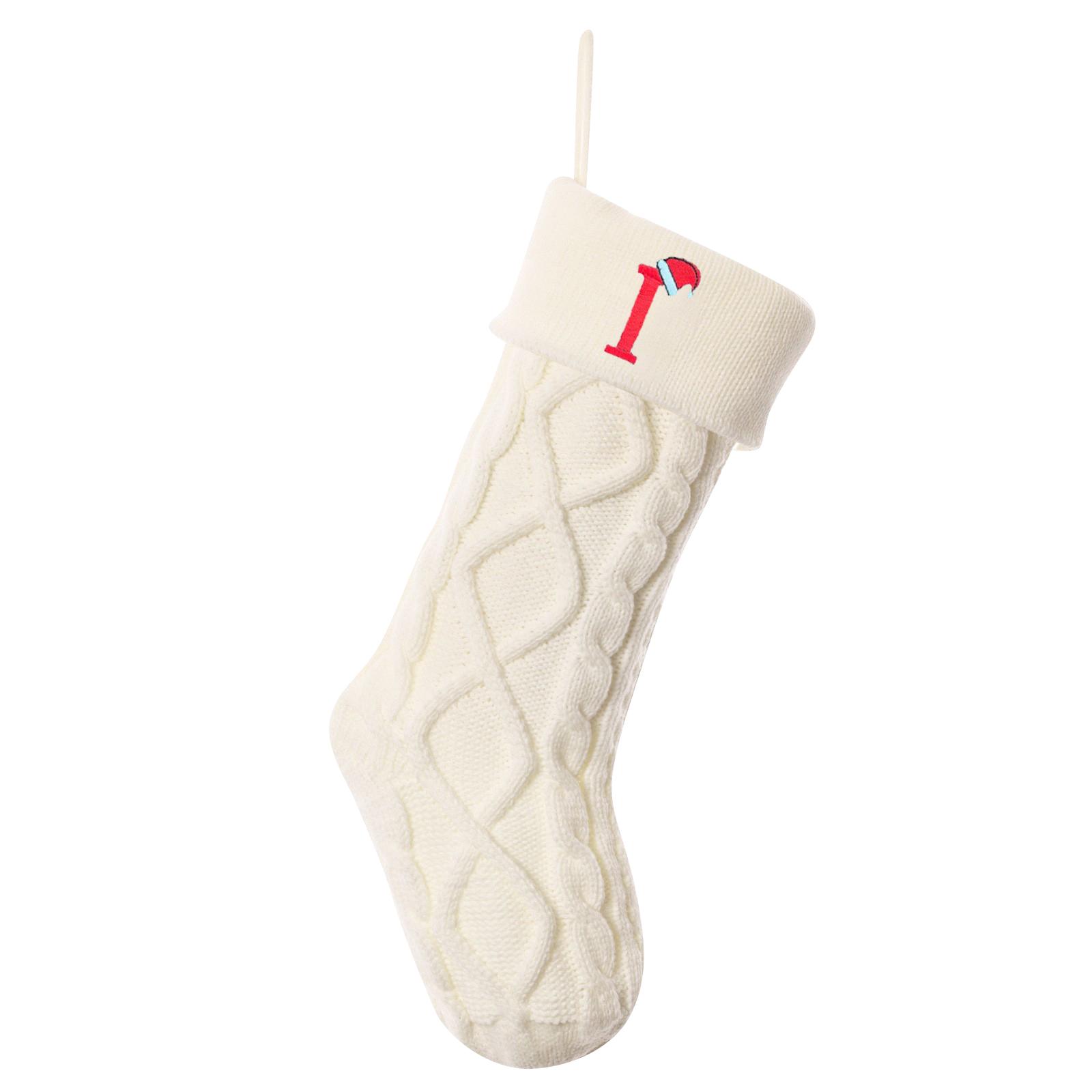 

18-inch Christmas Stockings, Letter Stockings, Knitted Letter Stockings, Candy Gift Bags One Size