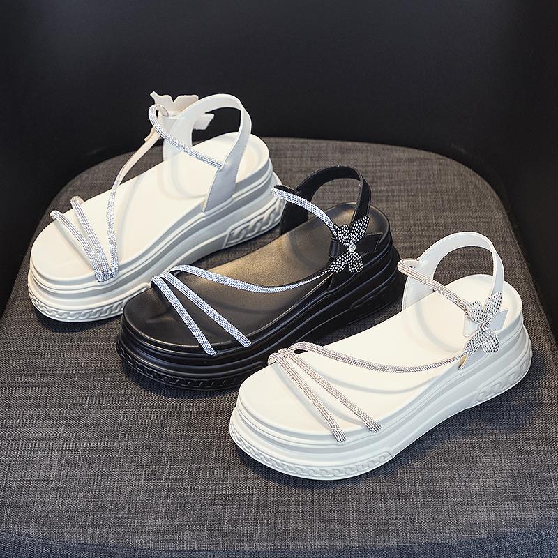 Fashion AIYUQI Sandals Women New 2025 Summer Girl Sandals Outside Platform  Heel Height 7cm Fashion Rhinestone Korean Women's Sandal