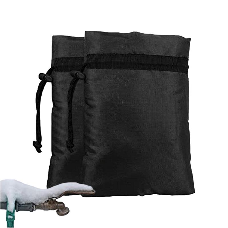 

Faucet Insulation Cover Set Of 2 Spout Cover Outdoor Reusable Insulated Spigot Cover Waterproof Hose Bib Covers For Winter чорний