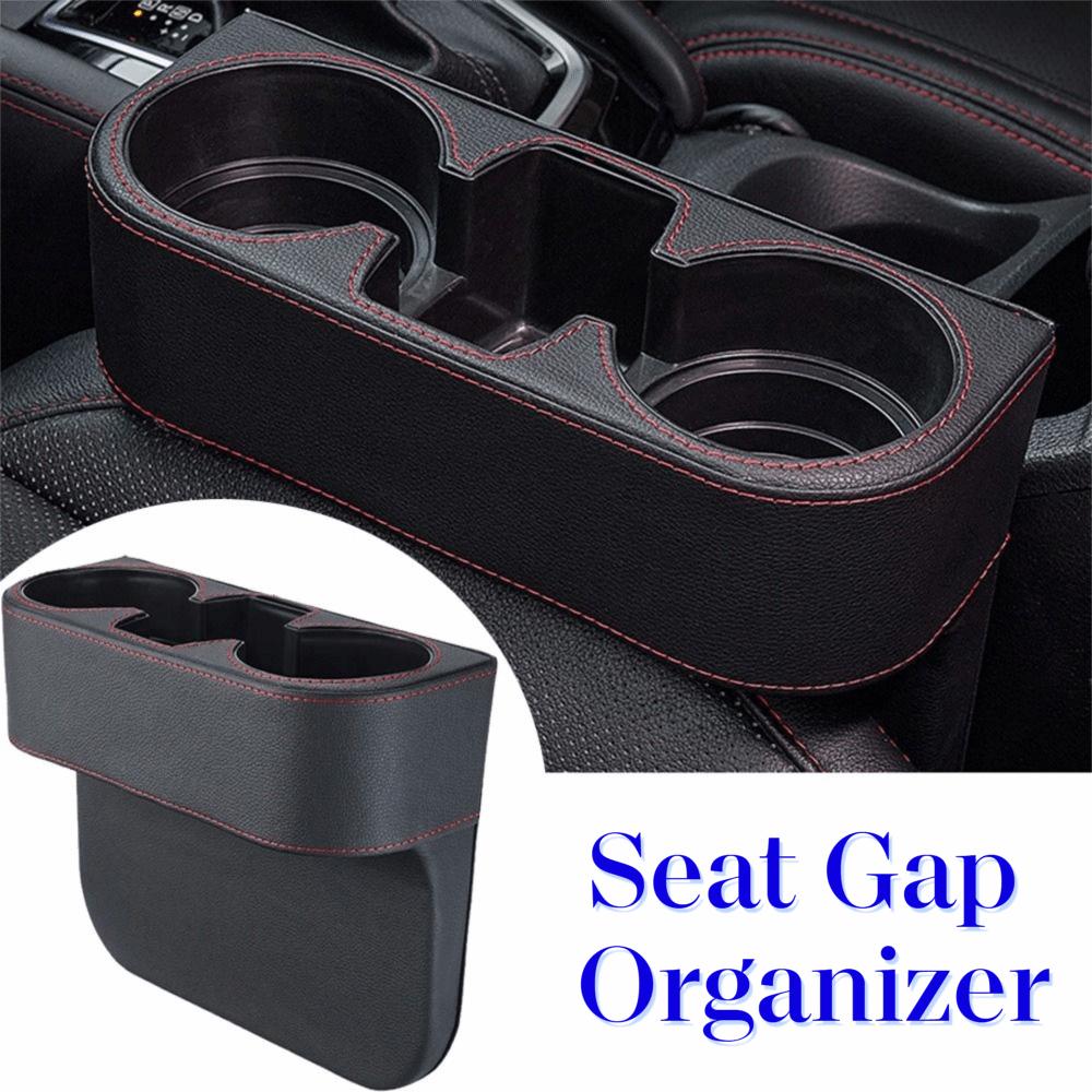 PU Leather Car Leather Cup Holder Portable Gap Filler Storage Box Vehicle Storage