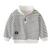 YumeFlair Collar Comfortable Long Sleeve Fashionable Striped Cotton Casual for Boys and Warm Autumn Knit Breathable and Warm for and Size 130 Kids'
