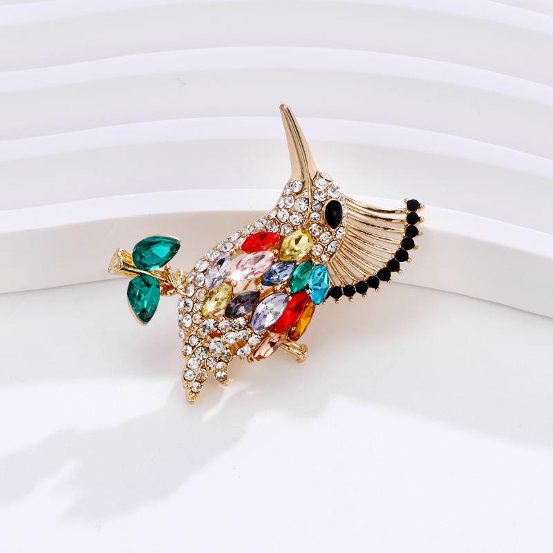 

Cute Bird Brooches For Women Men Multi-Color Rhinestone Animal Party Casual Brooch Pins Badge Gifts 1pc