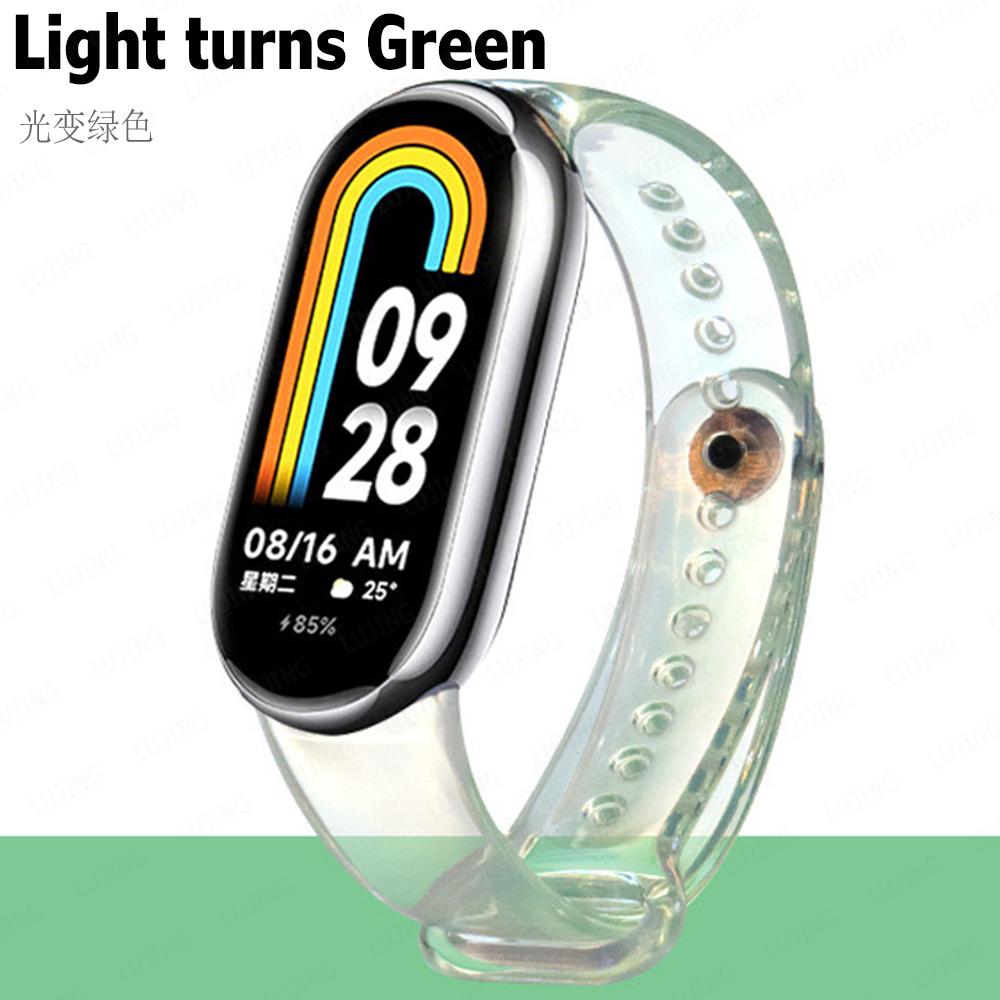 TPE+TPU Strap For Xiaomi Mi Band 8 Transparent Color Change Exposed To Sunlight for Xiaomi Miband 8 Replacement Bracelet