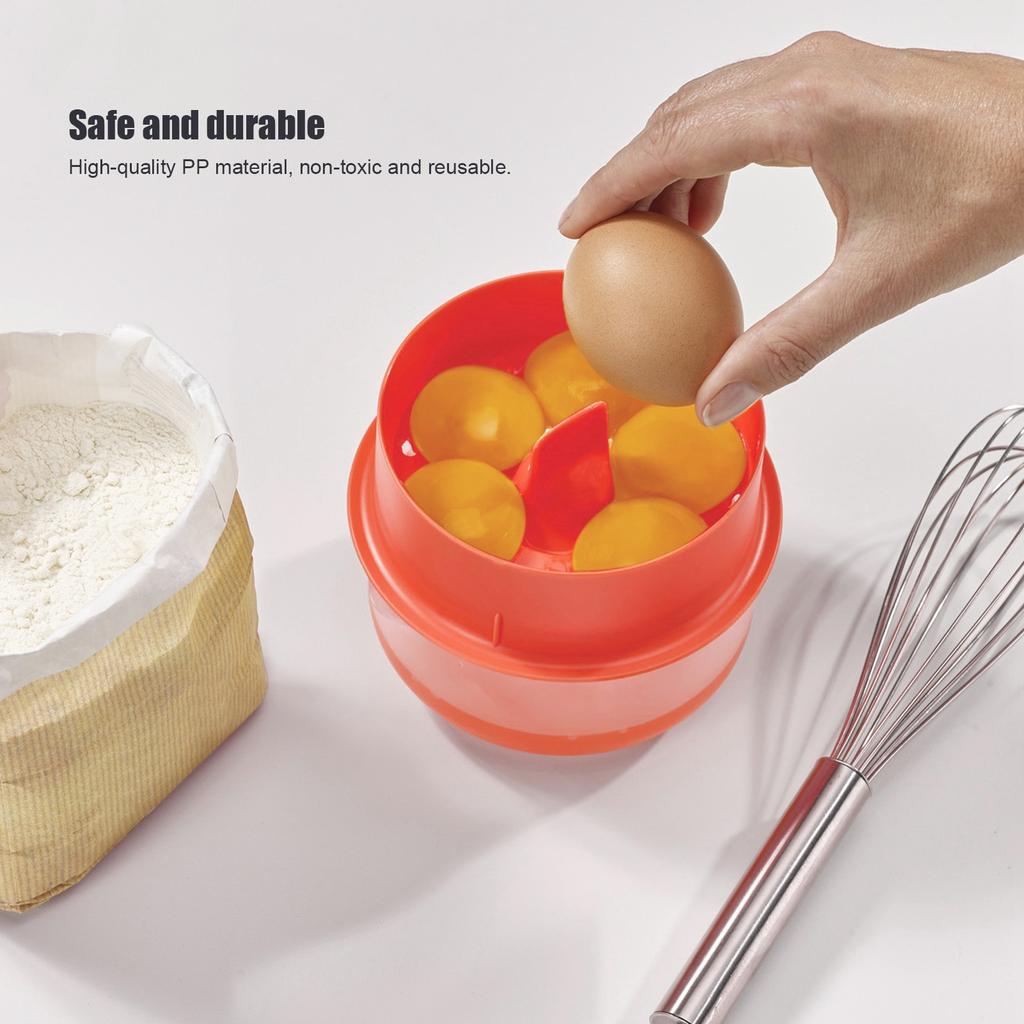 Egg Separator NonToxic Egg White Filter Divider Kitchen Tool for Home Bakery(Yellow )
