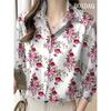 New Autumn Women's Lapel Shirts Fashion Floral Pattern Single Row Button Long Sleeve Shirt Daily Blouse Ladies Tops Casual Shirt