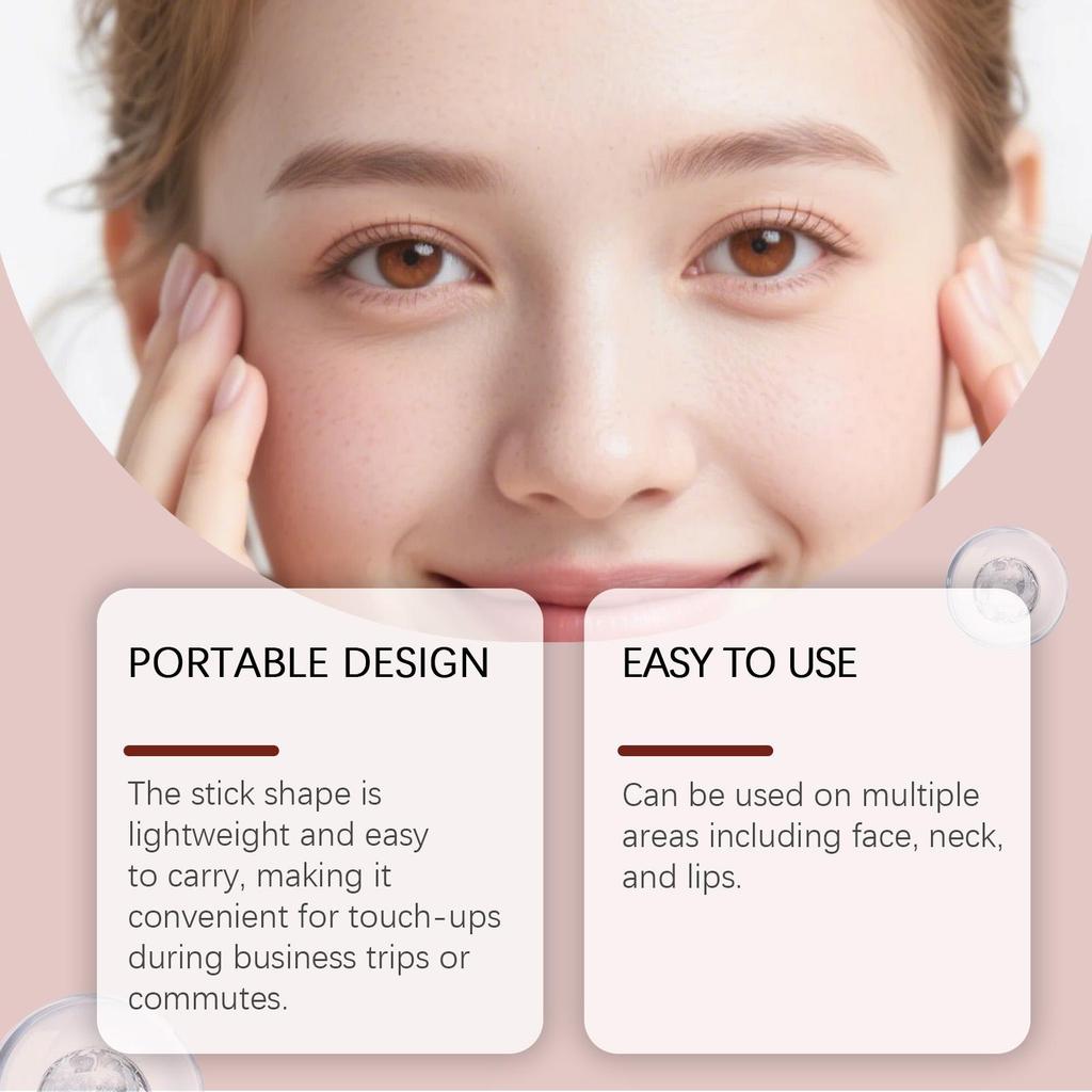 Pink multi-effect moisturizing stick, delicate and gentle moisturizing, dry face and lips, portable soft skin care stick 10g