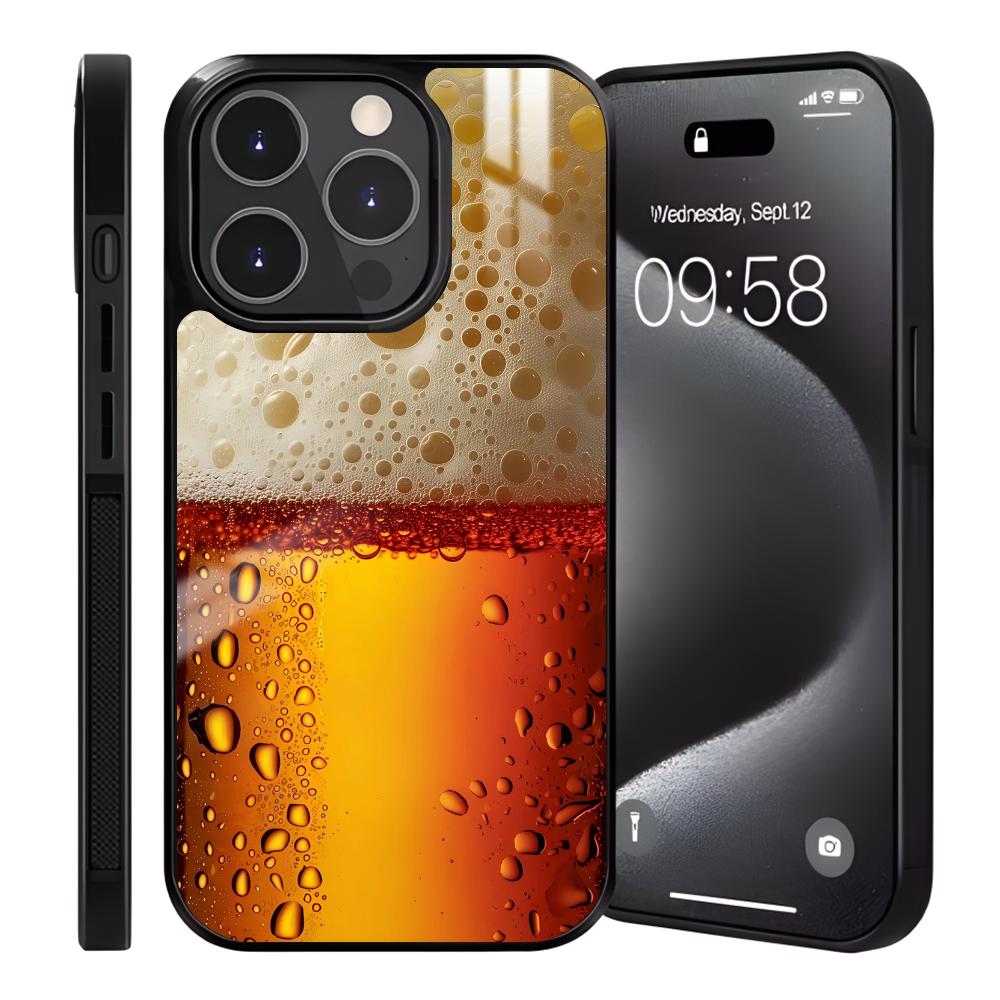 Creative Cold Beer Phone Case For iPhone 16 15 14 13 12 11 Pro Max Plus Mini Magnetic Magsafe Wireless Charging Cover