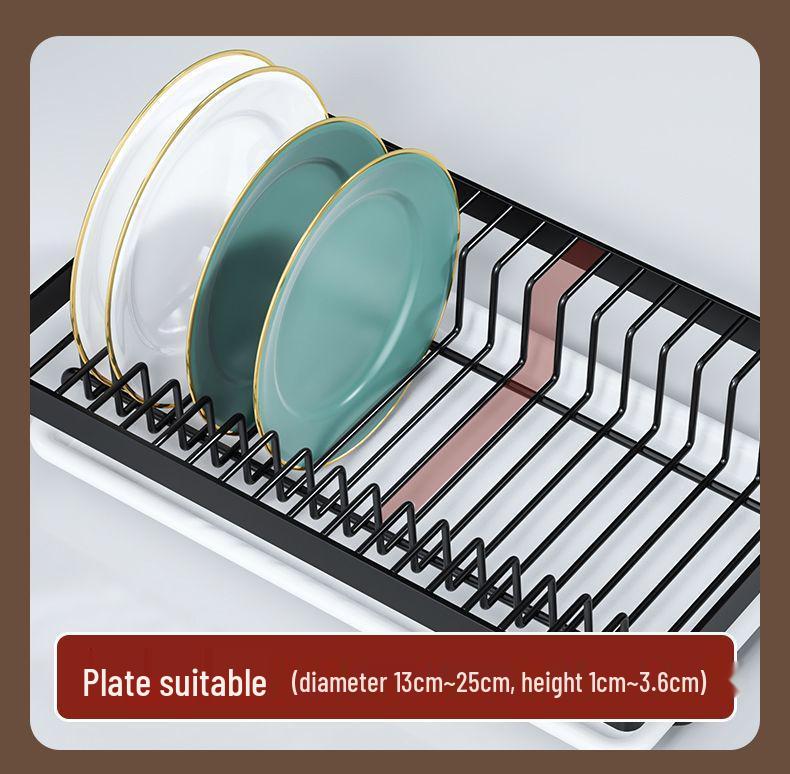 Multifunctional Kitchen Dish Rack: Countertop Draining Rack with Chopstick and Knife Holder for Dish Cabinets