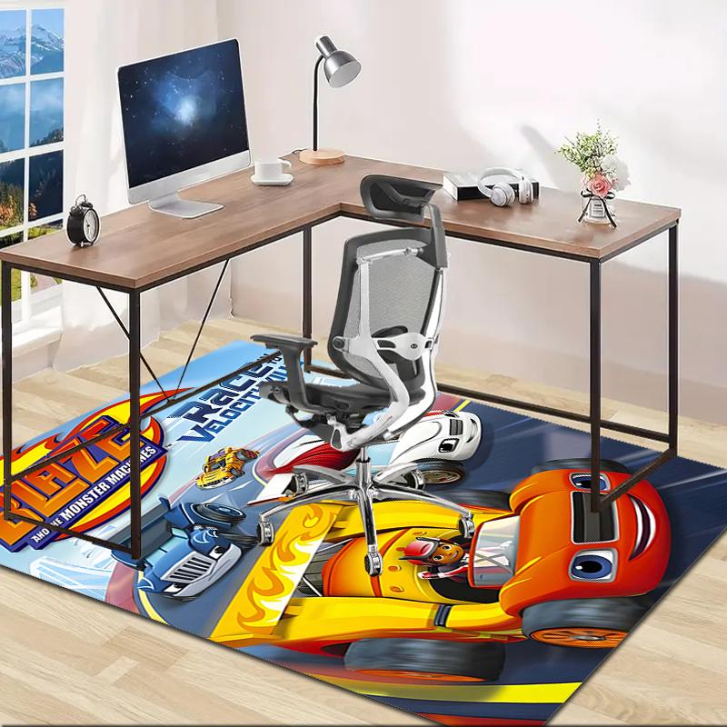 1pc Blaze and the Monster Machines (4) Design Area Rug - Non-Slip, Soft & Cozy Floor Mat for Living Room, Bedroom, Office - Indoor/Outdoor Decorative