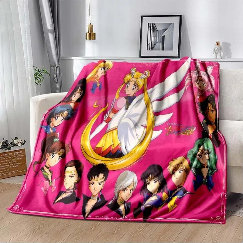 Pătură drăguță S-Sailor-Moon cu desene animate 3D imprimate modă moale confortabilă sufragerie dormitor canapea pat pătură de călătorie cadou de aniversare pentru copii