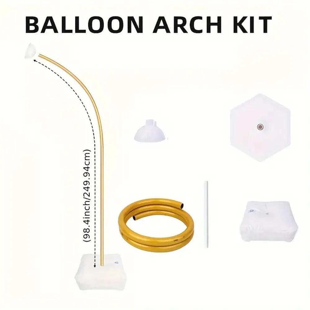 Runtow 250cm Balloon Arch ,Free Bending Shape Half Arch Balloon Stand with Base ,Balloon Column Kit for Wedding Birthday Party