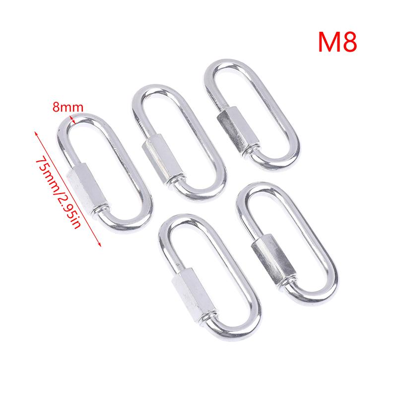 M3.5/4/6/8/10 Verbindehaken Edelstahl Verbindungsring Schnelles Kettenglied Schiene Bergsteigen Karabiner Schnallen