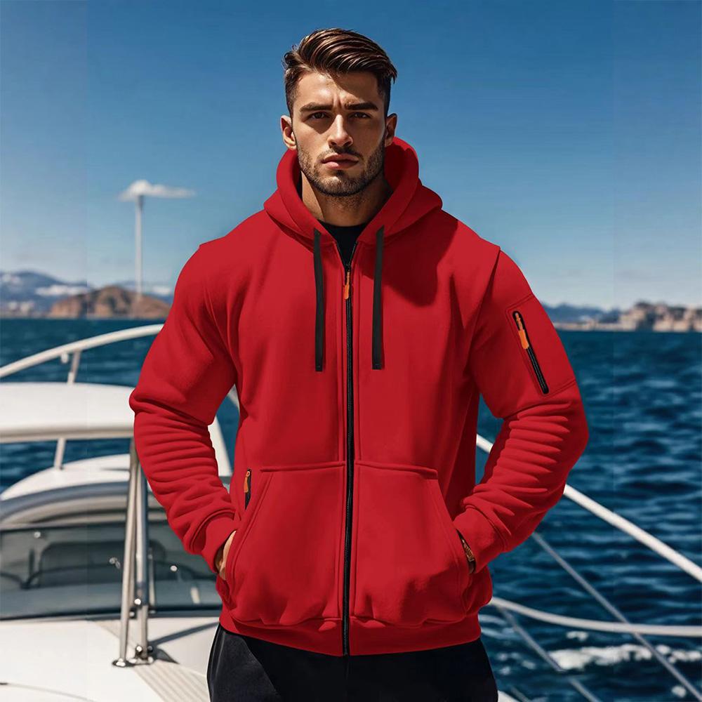 

Мужская толстовка на молнии 2025 Новая модная свободная толстовка Мужская толстовка Осень и зима с бархатом для тепла XXXL