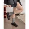 Queen Fan Brown Platform British Style Small Leather Shoes Women's Soft-soled Single Shoes