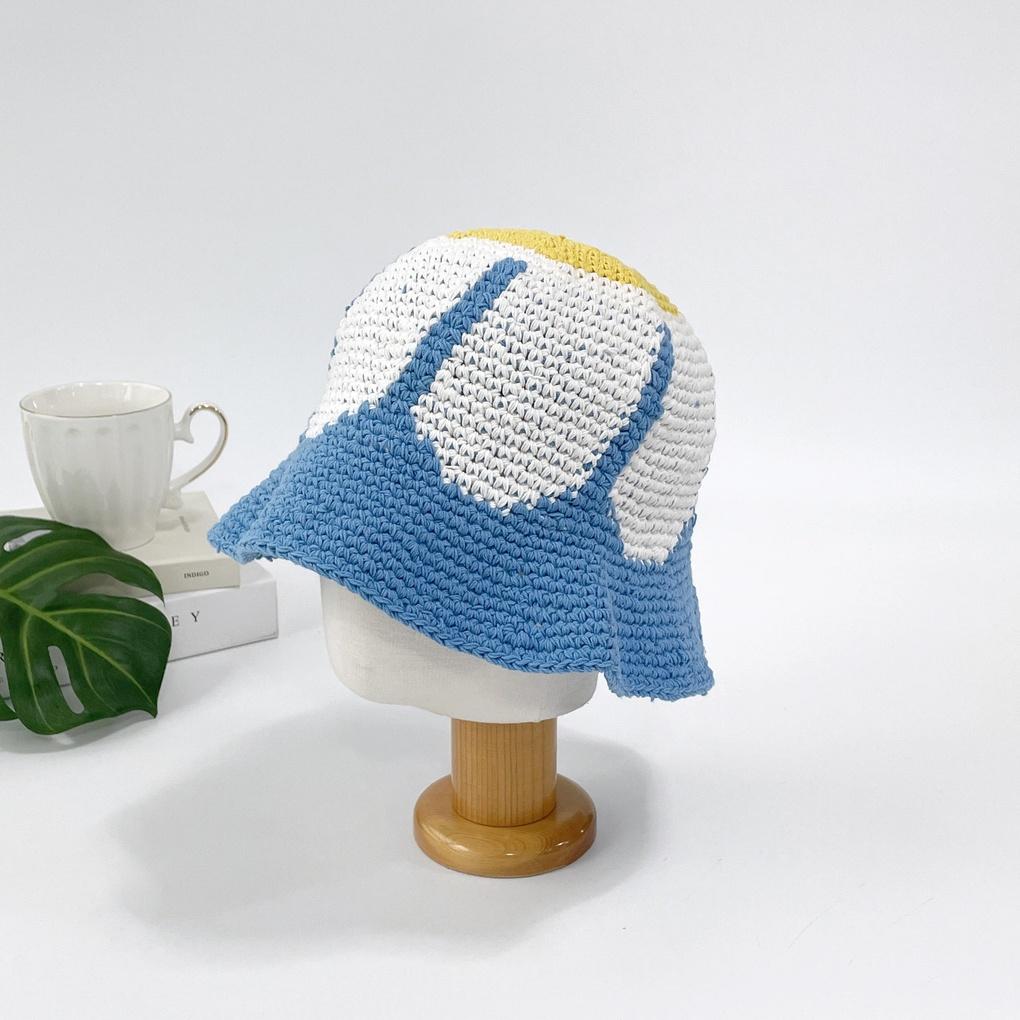 Women's Daily Point Hat Wang Flower Hand Knit Bucket