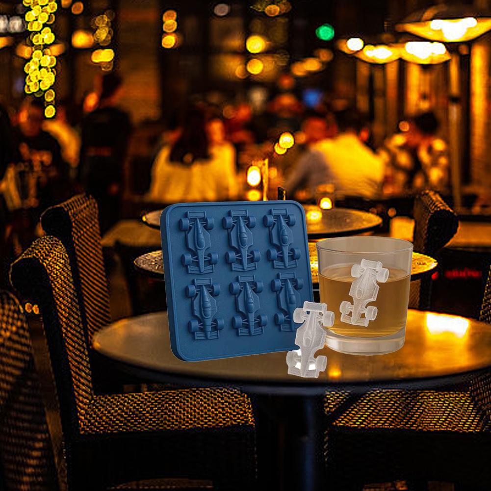 Formelracingbil Isform F1 Isform, Silikon Racingbil Geléform, 6-Håligheter 3D Racerbil Tumlare Iskubsbricka Bakverktyg