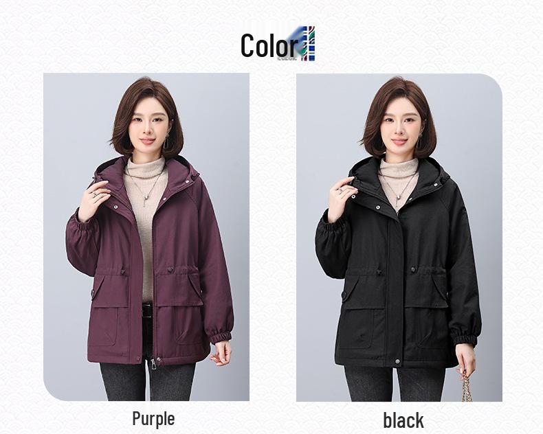 Plus Size Women's Korean Style Parka: 2024 Winter Fleece-Lined, Loose, Slimming Cotton Coat for Moms