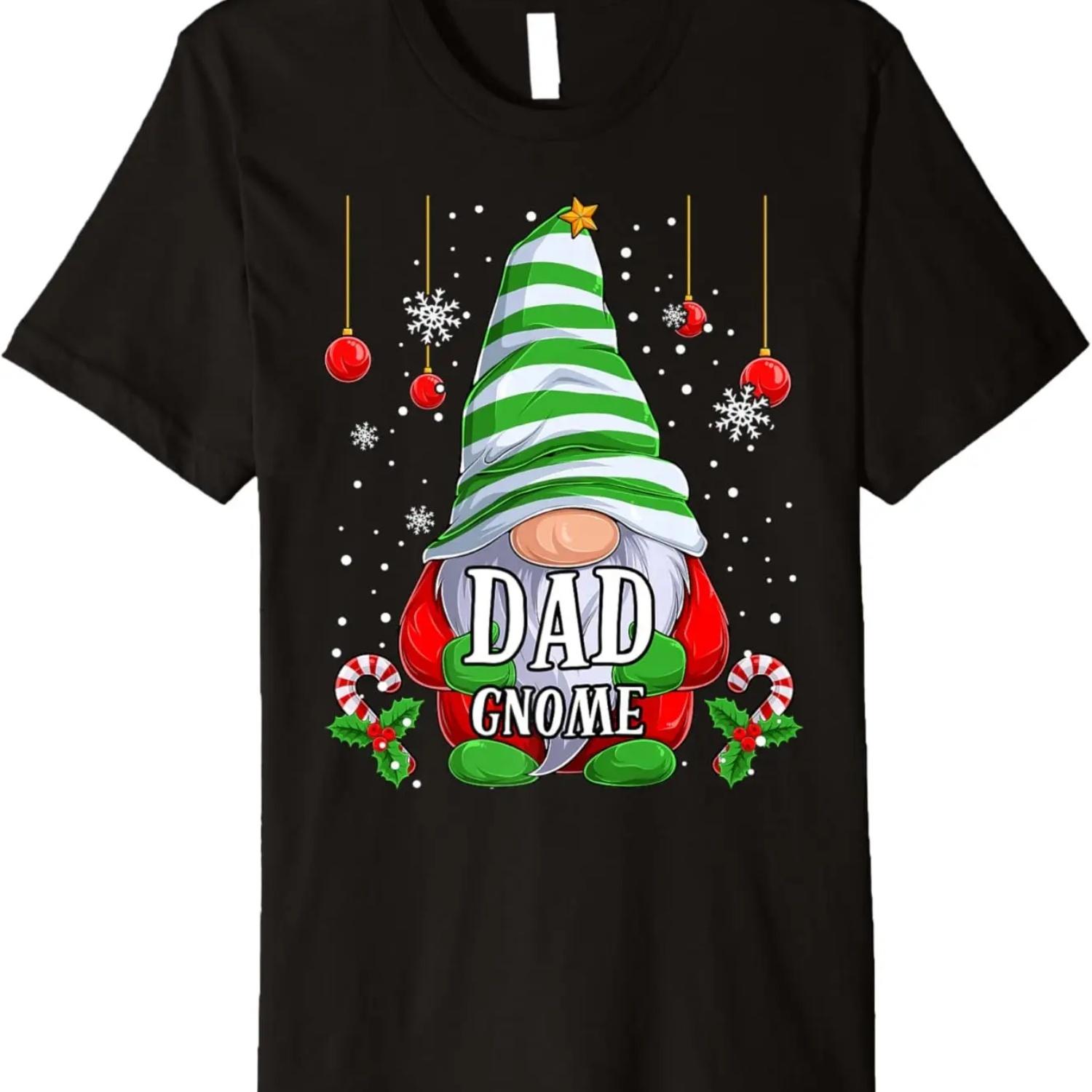 Dad Gnome christmas pajamas matching family group Premium T-Shirt S чёрный