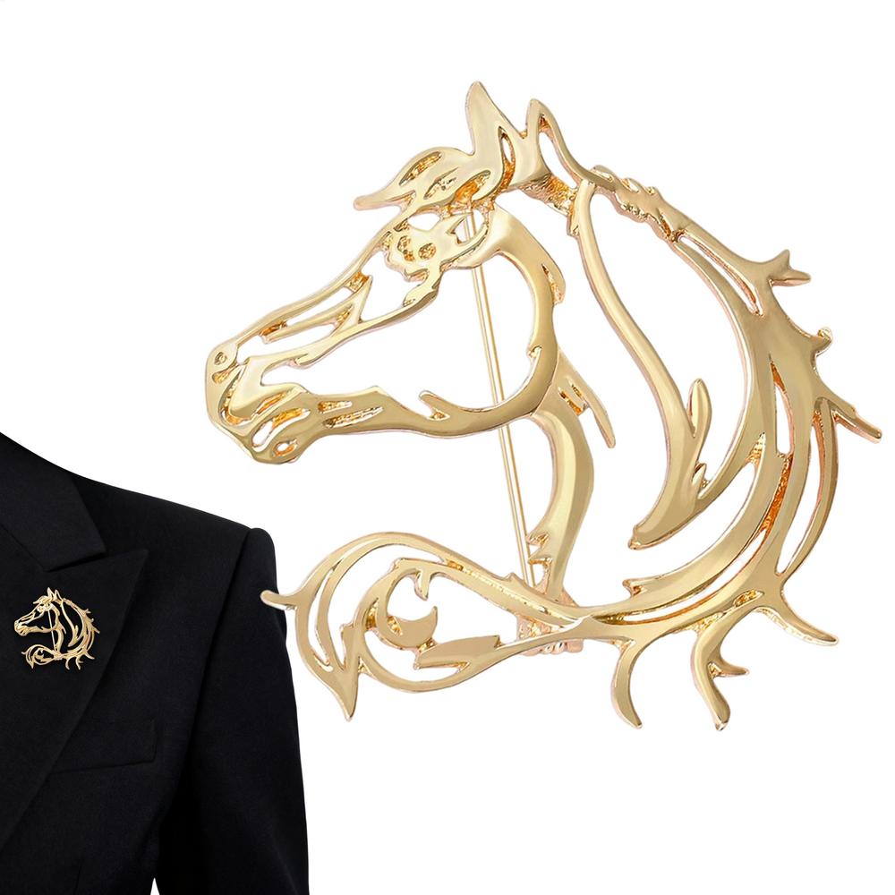 

Handmade Horse Brooch Pin Animal Lapel Pin Costume Accessories Elegant Gift for Women Men, Banquet Party Jacket Scarf