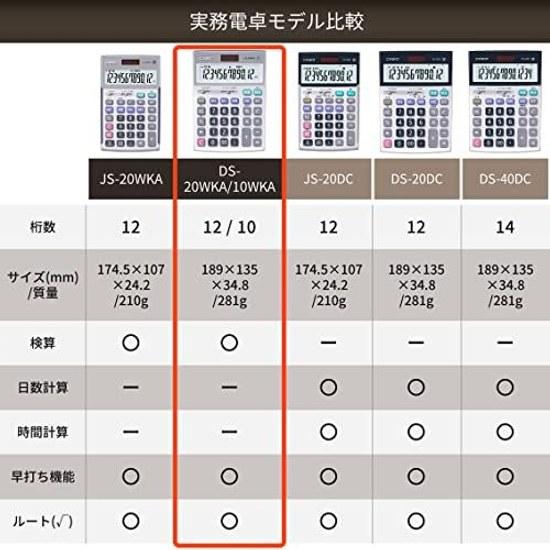 Casio Professional Business Calculator 12-Digit Verification Function Desktop Type DS-20WKA-N Green Purchasing Law Compliant Eco Mark Certified