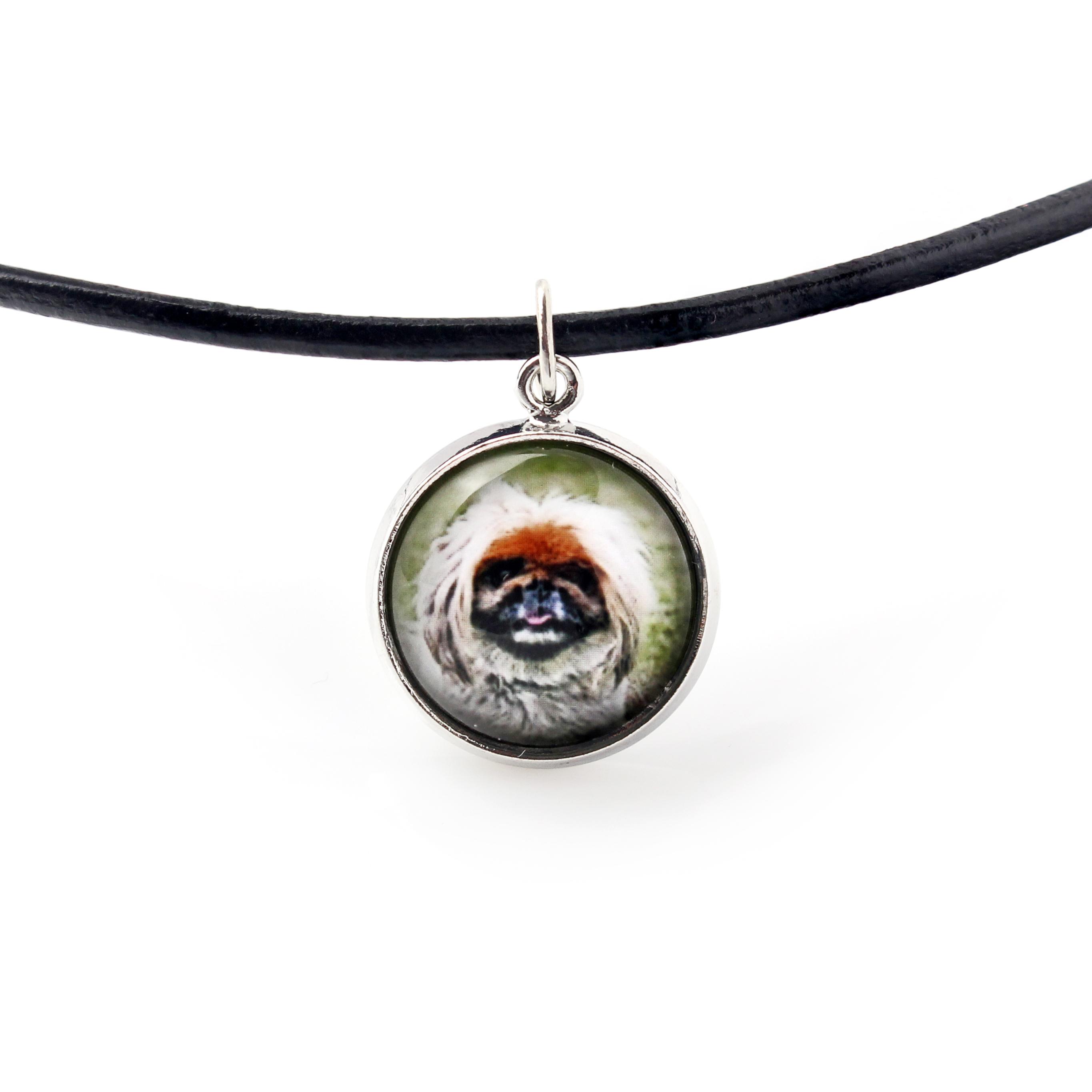 

Pekingese, Pekinese, Peke - necklace pendant with your photo, handmade, handcrafted jewelry by Art-Dog brand срібний