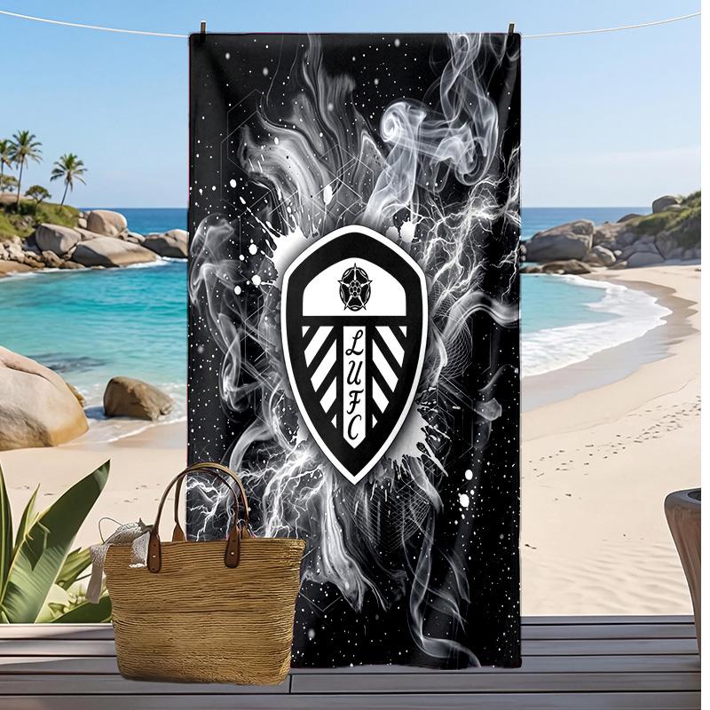 Leeds United Fußball-Druck Strandtuch, Großes Weiches Schnelltrocknendes Handtuch für Strand Camping Schwimmen