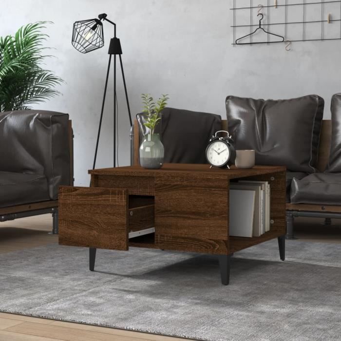 VidaXL Coffee Table Brown Oak 55x55x36.5 Cm Engineered Wood 821091