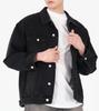Button Seoul Oversized Washed Vintage Denim Jacket (Black)