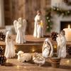 7Pcs Vintage Jesus Virgin Mary Figurine Miniature Mini Religious Statue  Christmas