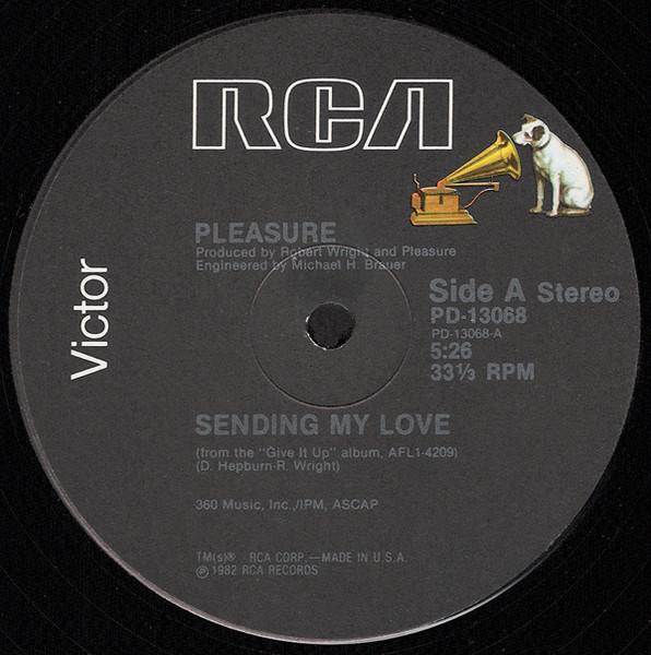 12-дюймовая пластинка PLEASURE Sending My Love PD13068 RCA Victor 1982 США Танцевальная Электроника Б/у