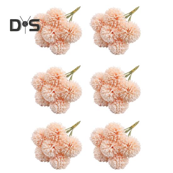 

6 шт. искусственных хризантем, реалистичные, устойчивые к ультрафиолетовому излучению, шелковые цветы, свадебные, вечерние, для улицы, офиса, стол, центральное украшение, искусственные цветочные растения светло-розовый
