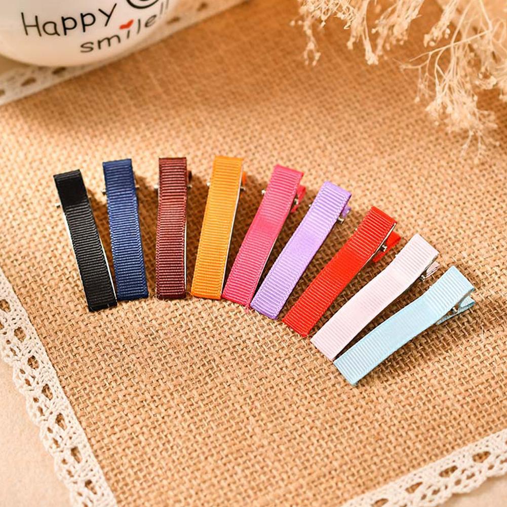 10PCS DIY Handmade Hairclips For Women Basic Bows Hair Clips Coverd Ribbon Hair Barrettes Handicraft Hair Accessories