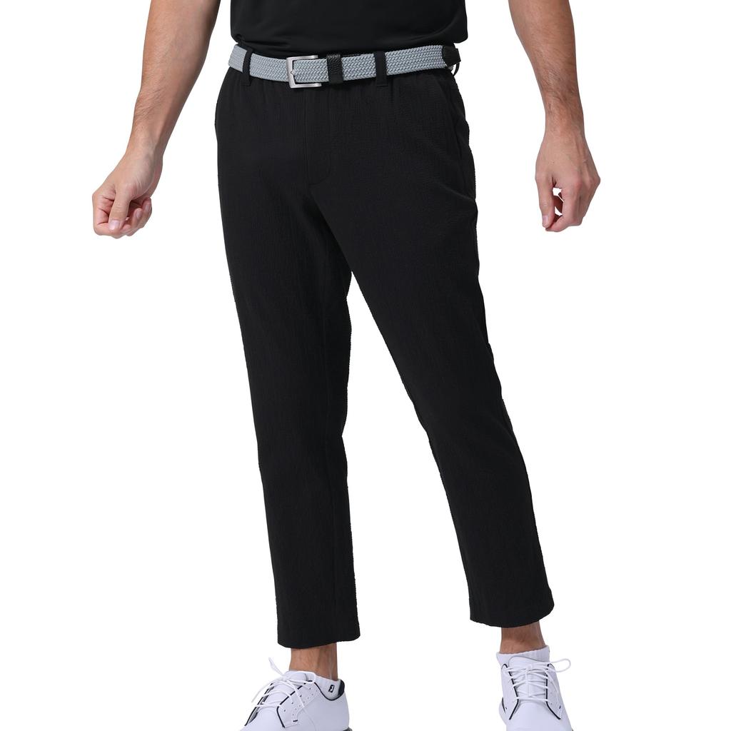 FootJoy Men's Seersucker Ankle Pants, Black, Size M, FJ-S24-P14, 81869-M