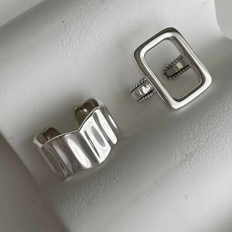 Vintage  Color Metal Rings Set Elegant Irregular Adjustable Rings For Women Trendy Geometric Ring Punk Jewelry Party Gift resizable