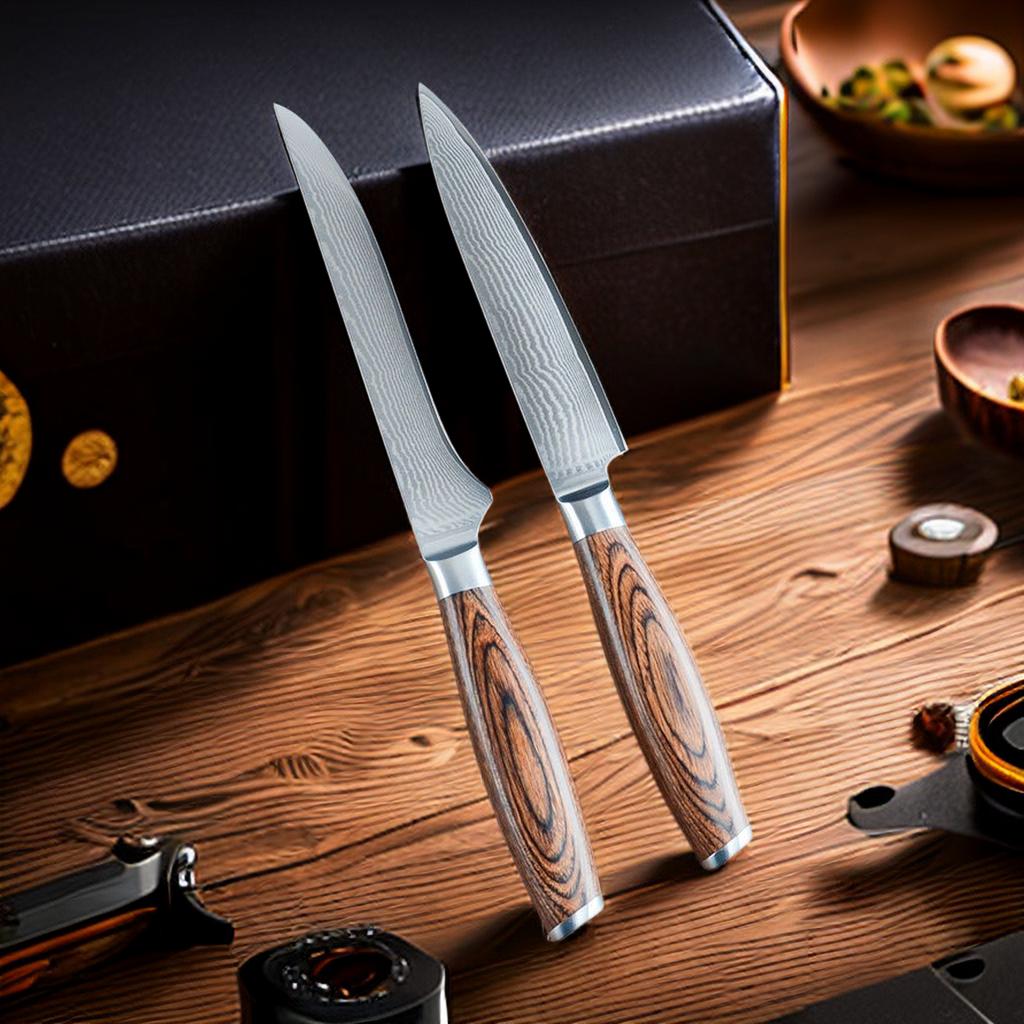 Kitchen Knife 67 Layers Damascus Steel Santoku Knife Slicing Utility Paring Bone Cutter Steel Razor Sharp Blade Colorful Wood