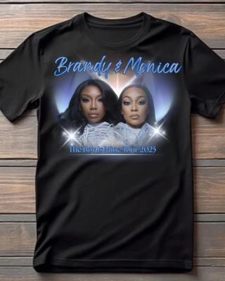 Brandy And Monica the Boy Is Mine 2025 Tour Black Cotton T Shirt