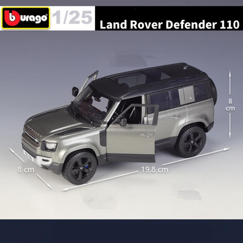 Bburago 1:24 Land Rover Defender 110 SUV Modèle de Voiture en Alliage Métal Moulé sous Pression Véhicules Tout-Terrain Modèle de Voiture Simulation Jouet pour Enfants Cadeau