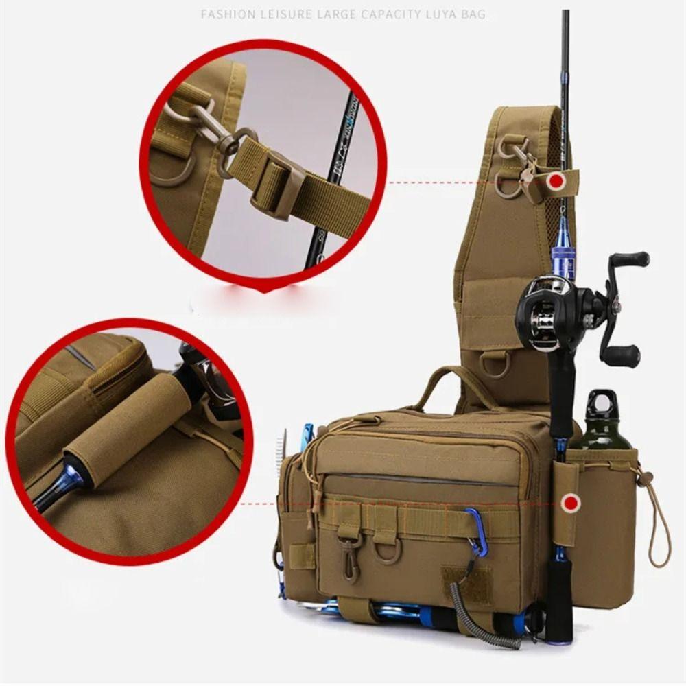 Crossbody Multi functional Lure bag Waist Fanny Fishing Rod Lure Bag  Accessories