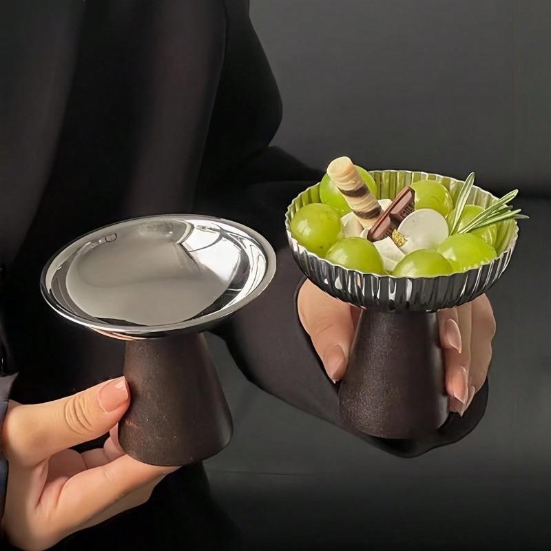 Nordic Ins Style Stainless Steel Dessert Cup with Wooden Legs – Versatile Bowl for Ice Cream Elegant Tableware for Home