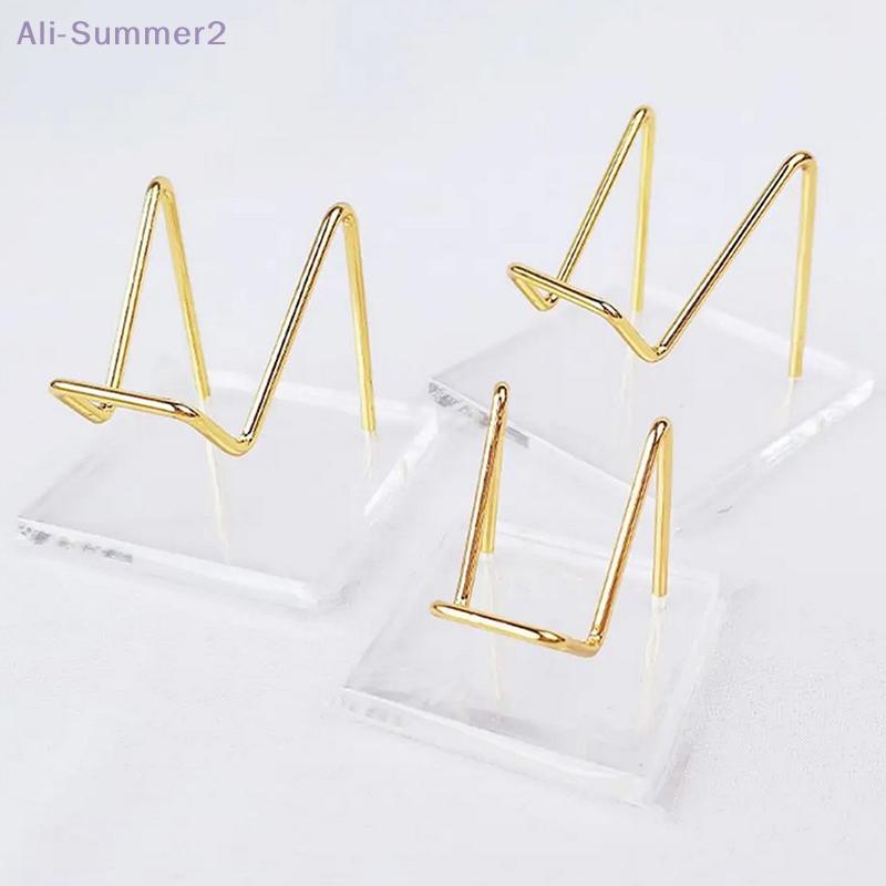{Summer2} Modern Simple Metal Mineral Display Stand With Acrylic Base For Crystal Jewelry Stone Holder Home Office Ornament