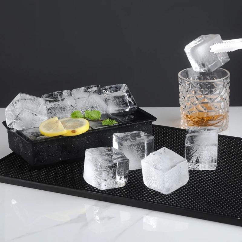 Square Tray Mold DIY Ice Maker Ice Cube Tray 4/6/8/15 Grid Big Ice Tray Mold Giant Jumbo Large Food Grade Silicone Ice Cube