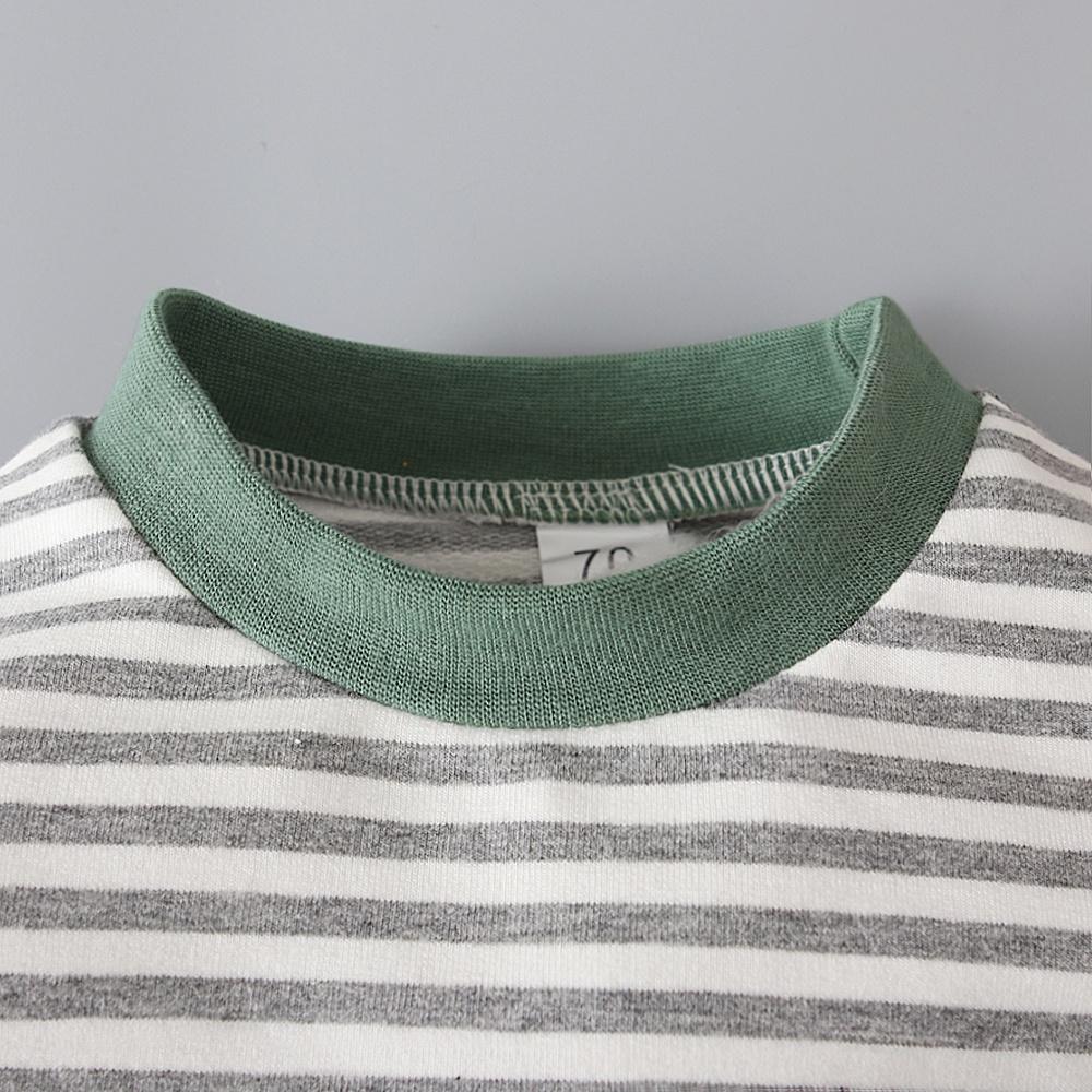 Novorozenci Chlapci Dívky Dlouhé Rukávy Pruhované kombinézy Oblečení pro 0-24 měsíců