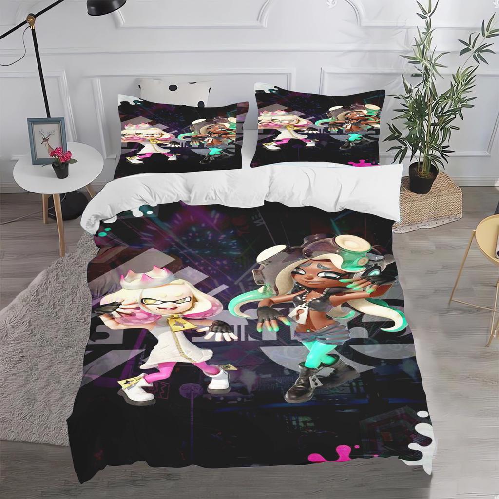 Game Splatoon  Anime 100% Polyester Bedding Set Duvet Cover Set Printed Cartoon Home Decor