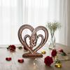 Valentinstag Herz Hände haltend Kunst Skulptur Imitation Baumstamm Ewige Liebe Statue Herz Hand Ästhetische Dekorationen Geschenk