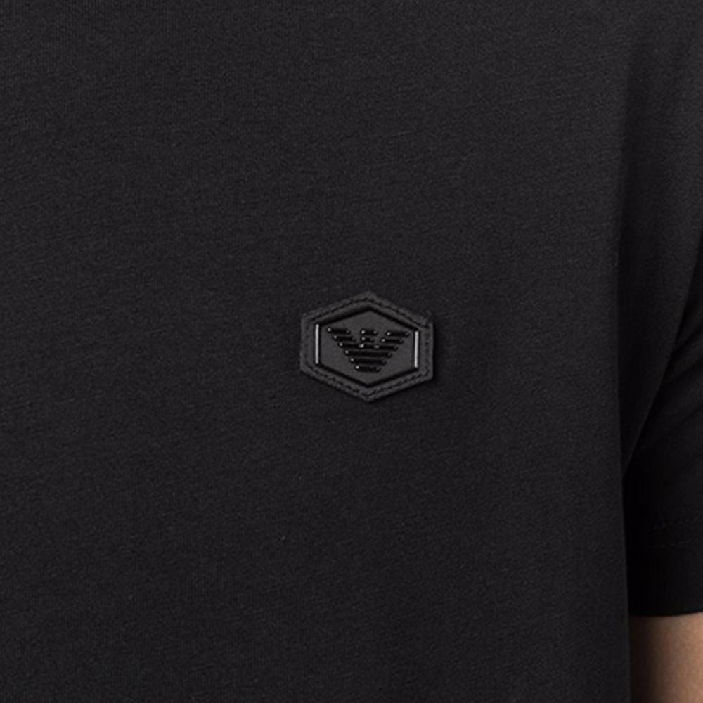 Emporio Armani FW21 Logo Appliqué Casual Short Sleeve T-Shirt Men Tops Black 8N1TQ61JRGZ0999