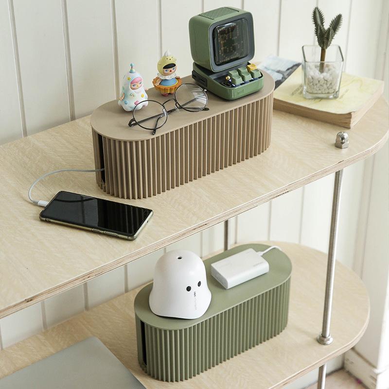 Cross-Border Electric Power Strip Organizer: Dustproof Cable Management Box for Desktop Storage