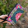 1Pc Ethnic Style Embroidery Bag, Embroidery Clutch Bag, Mini Mobile Phone Change Bag, Women's Long Wallet, Independent Packaging