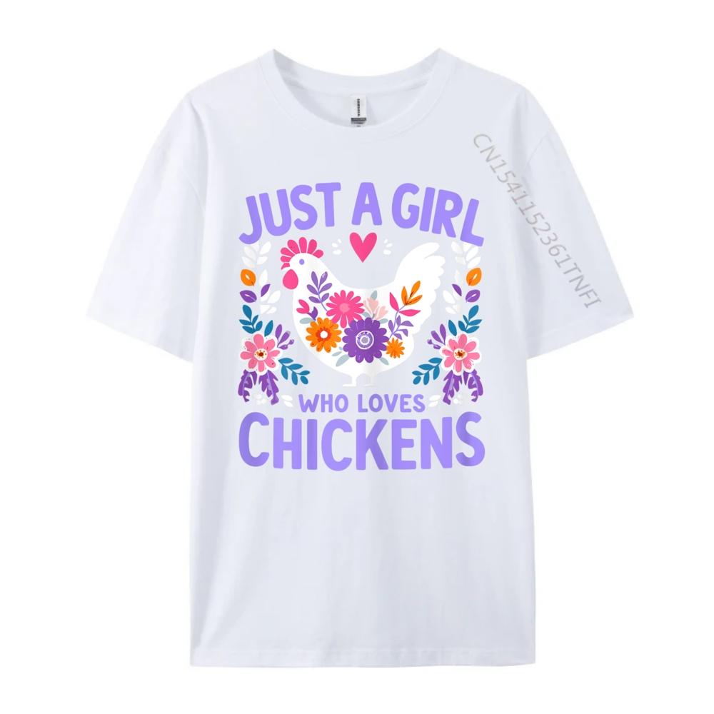 Just A Girl Who Loves Chickens Cute Chicken Luxury Clothing Women Shirts For Men Vaporwave
