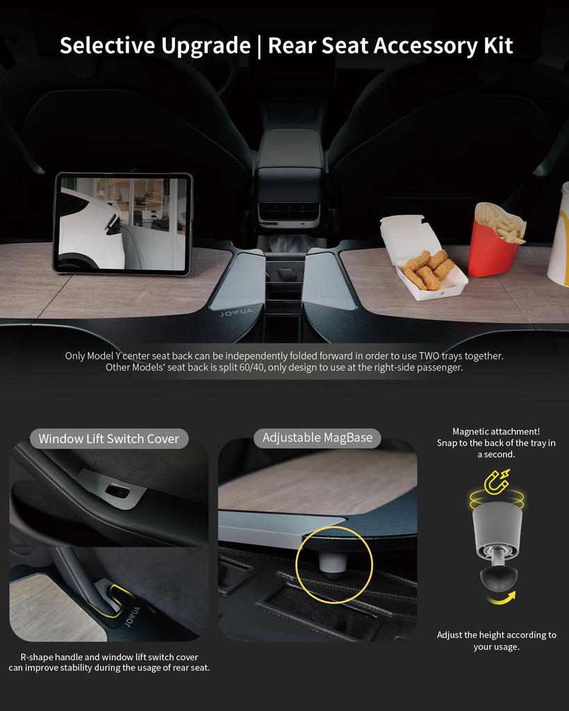 Jowua Foldable Car Tray for Tesla Model 3 Y/X/Model S, Premium Material, Fits Model 3/Y Front Trunk