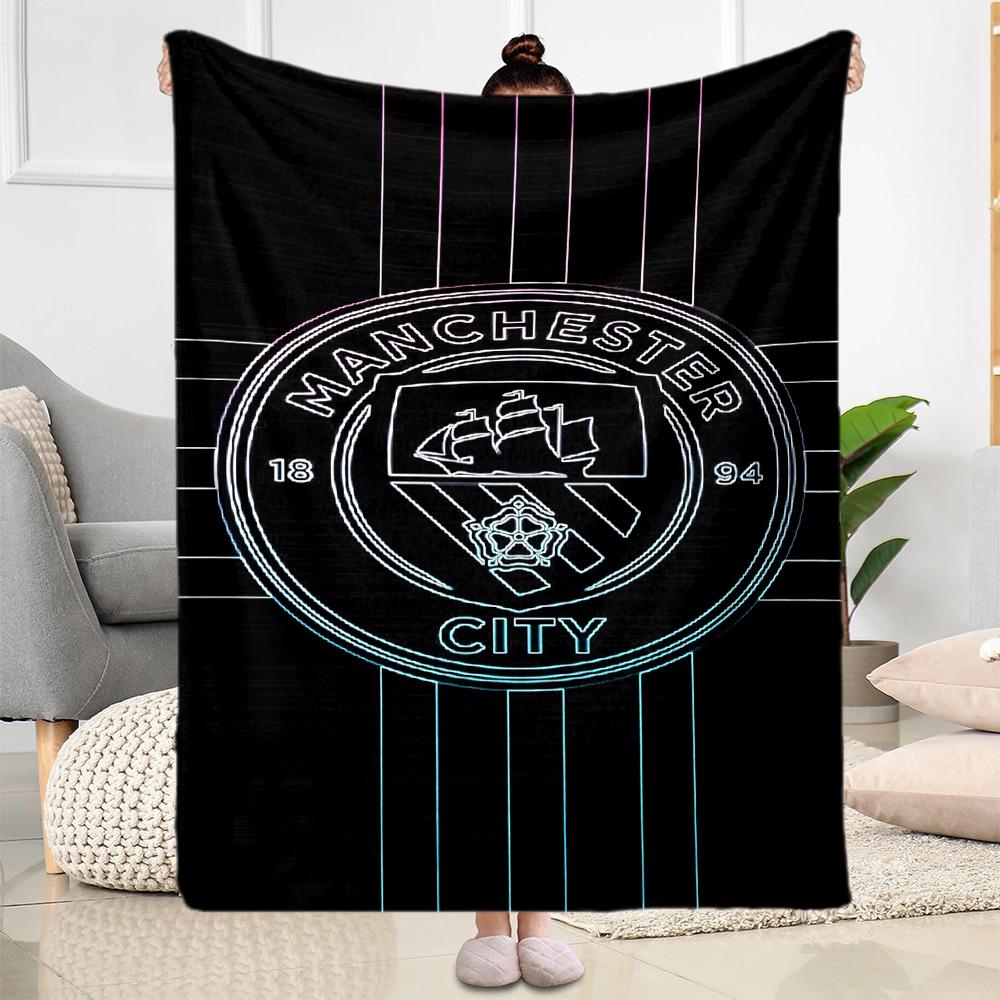 Manchester City Blanket Durable Comfort Perfect For Office Sofa Seaside For All Occasions Digital Print Unique Gift For Family And Friends Camping